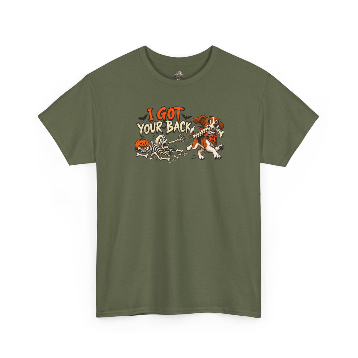 I Got Your Back Halloween Dog Skeleton Graphic Tee