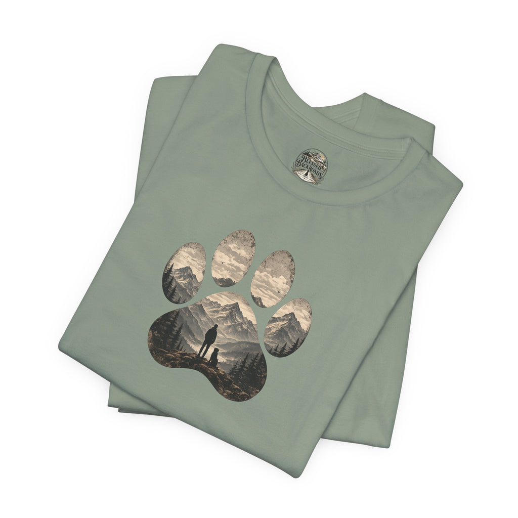 Adventure Paw Tee — Mountain Hiker Pawprint T-Shirt