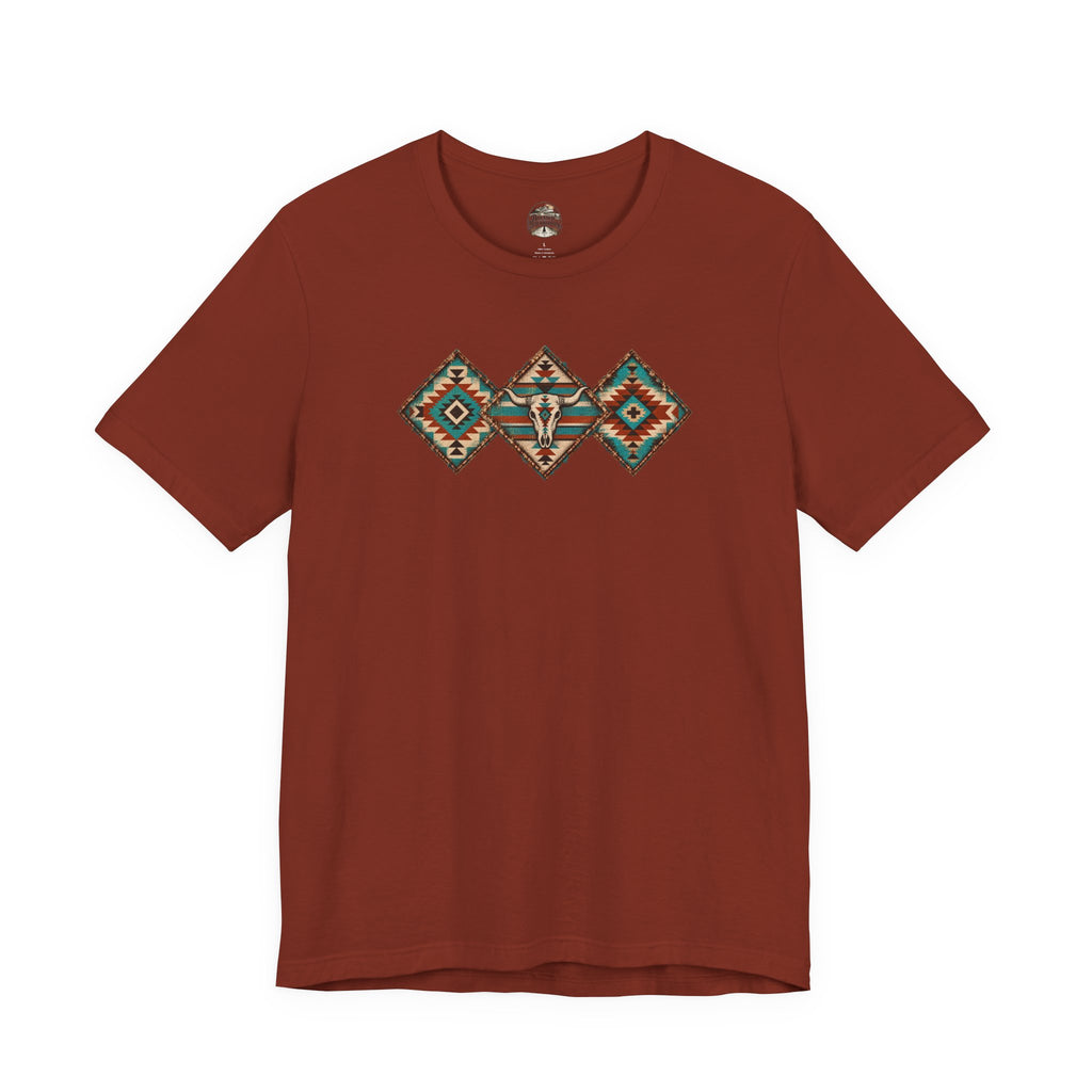 Southwestern Diamond Aztec Tee — Native Pattern Graphic T-Shirt