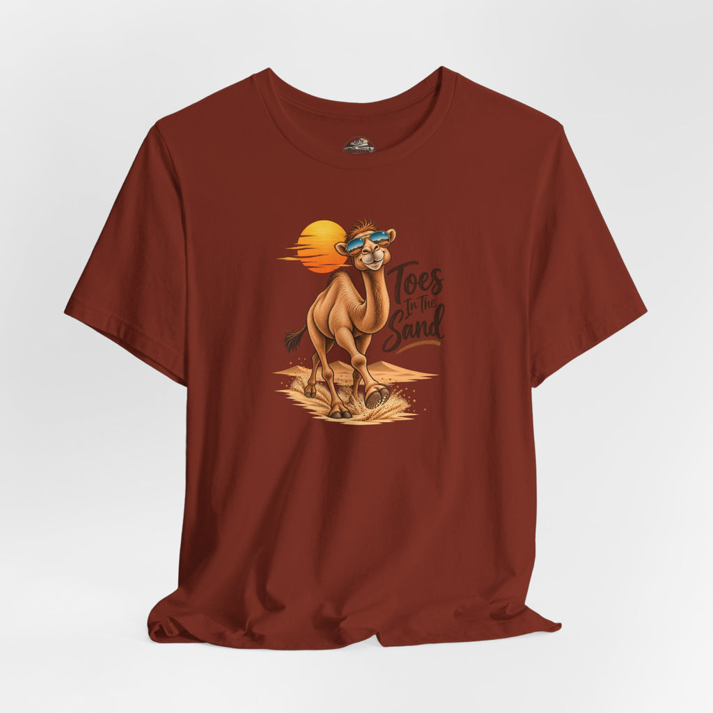 Toes in the Sand Camel T-Shirt — Beach Vacation Sunset Tee