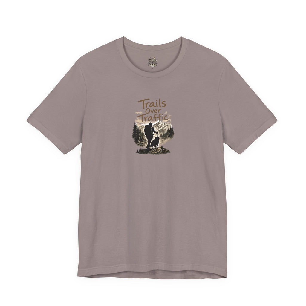 Trails Over Traffic T-Shirt — Outdoor Hiking Adventure Graphic Tee
