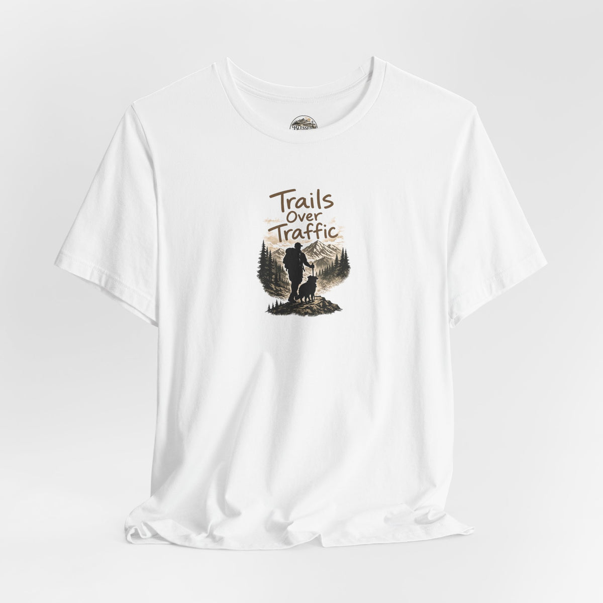 Trails Over Traffic T-Shirt — Outdoor Hiking Adventure Graphic Tee