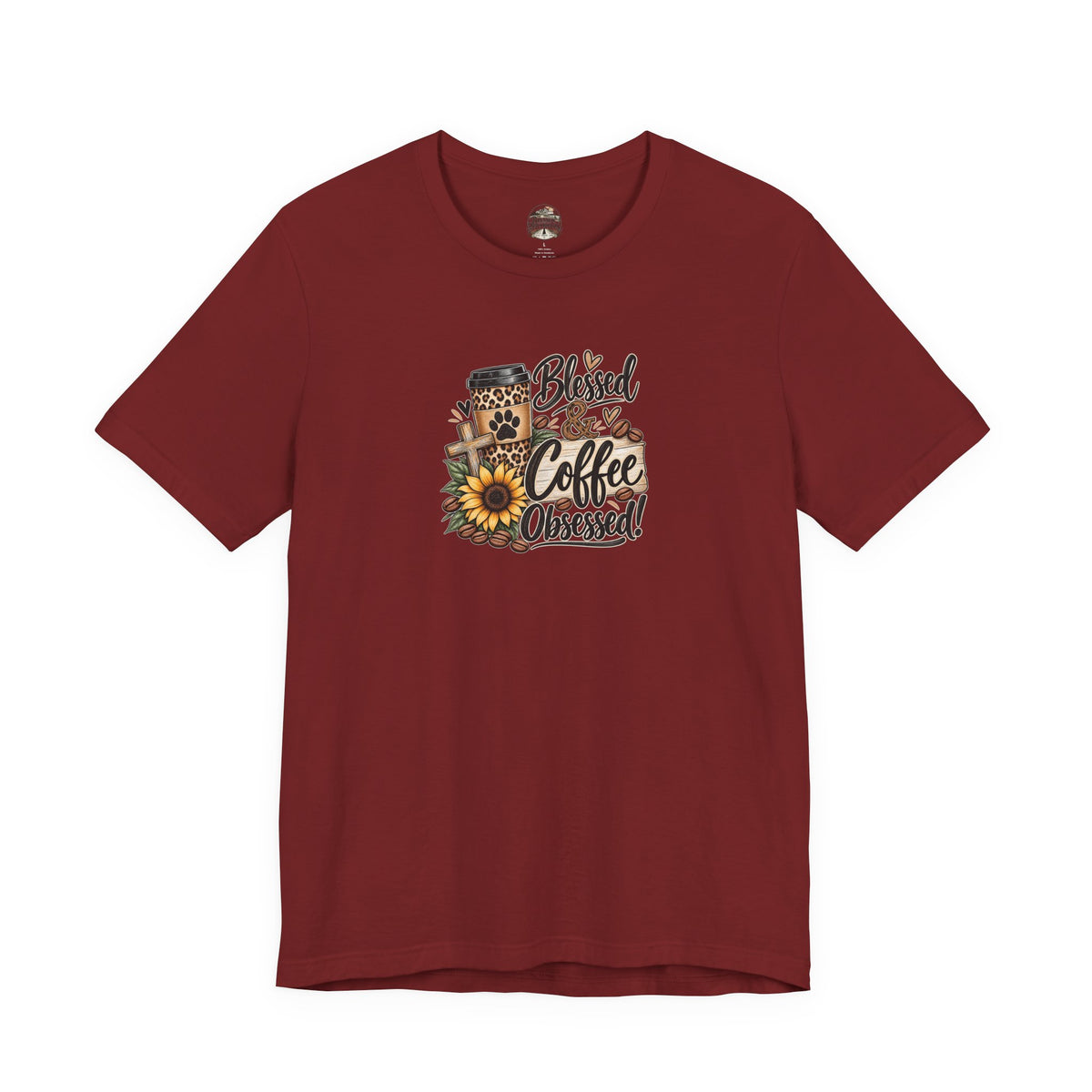 Blessed & Coffee Obsessed Tee — Sunflower Coffee Lover T-Shirt