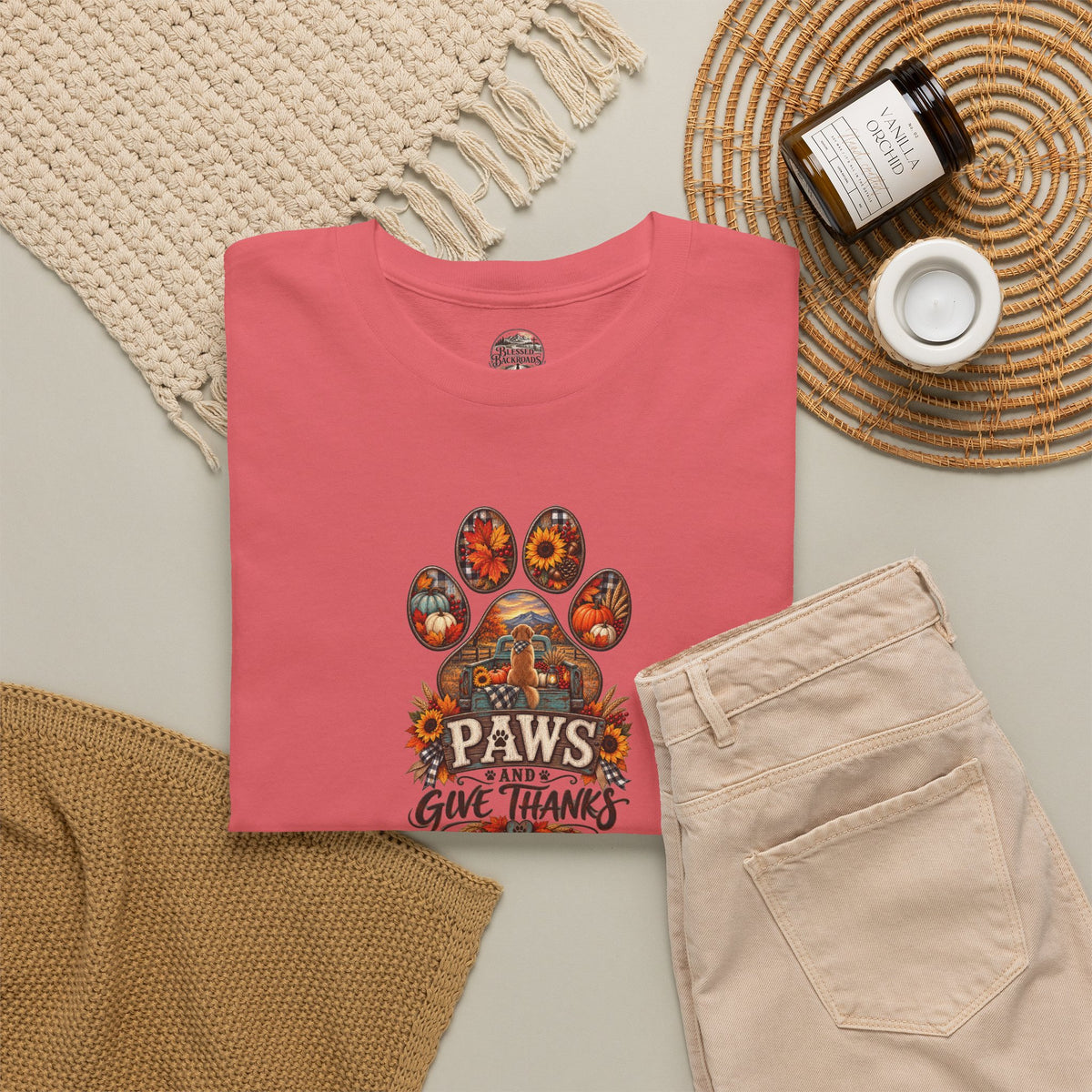 Thankful Paws Thanksgiving T‑Shirt