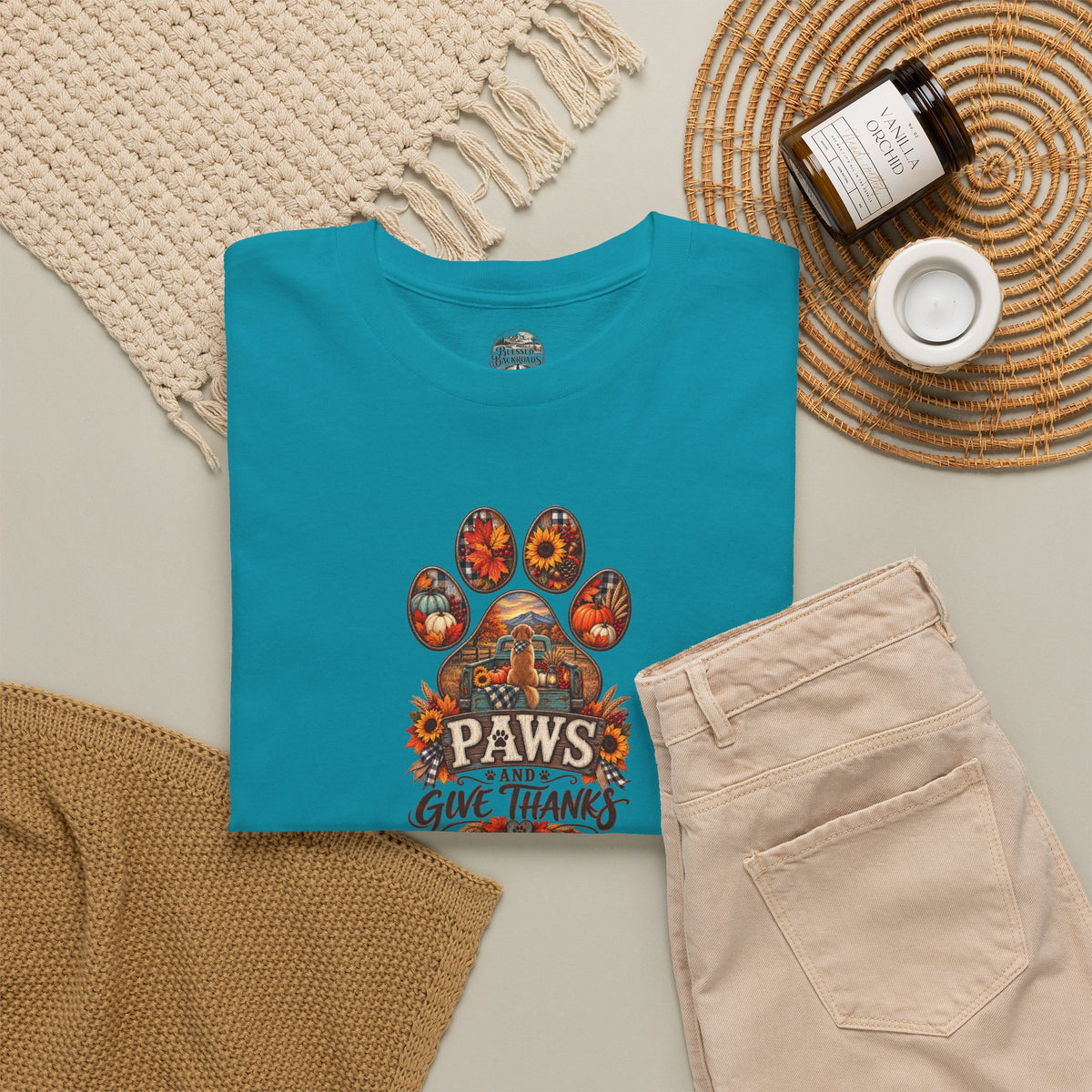 Thankful Paws Thanksgiving T‑Shirt