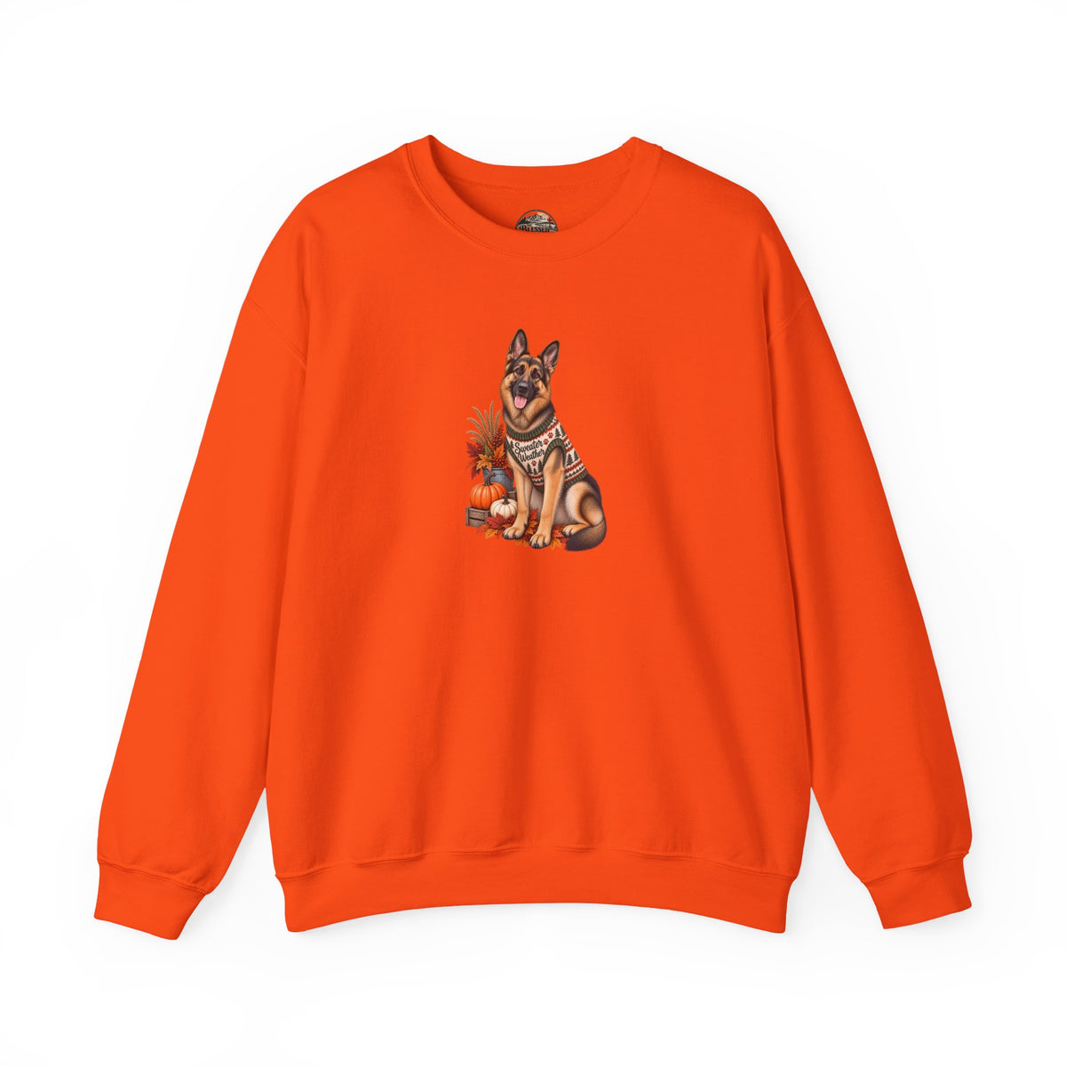 German Shepherd Autumn Pumpkin Crewneck Sweatshirt