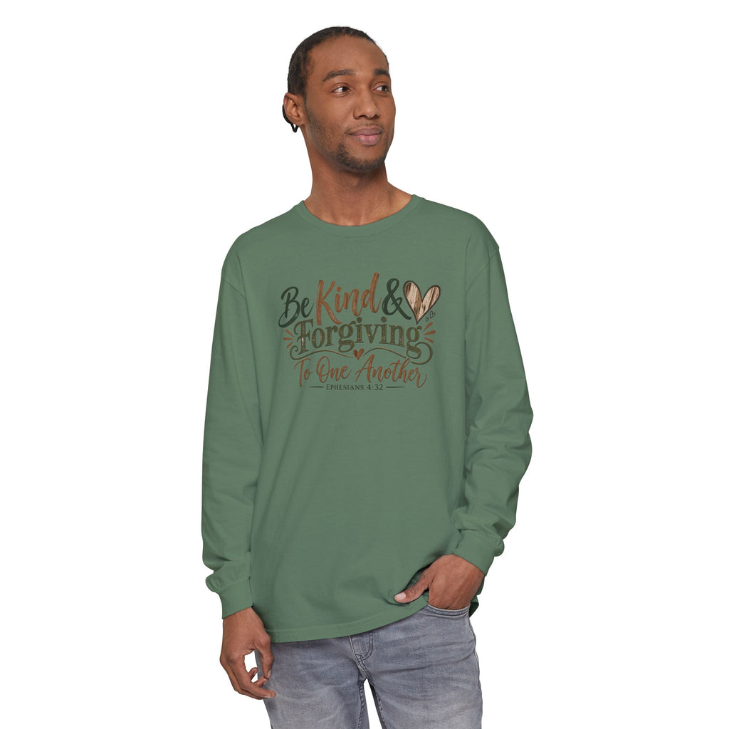 Be Kind & Forgiving Long Sleeve Tee – Inspirational Christian Message