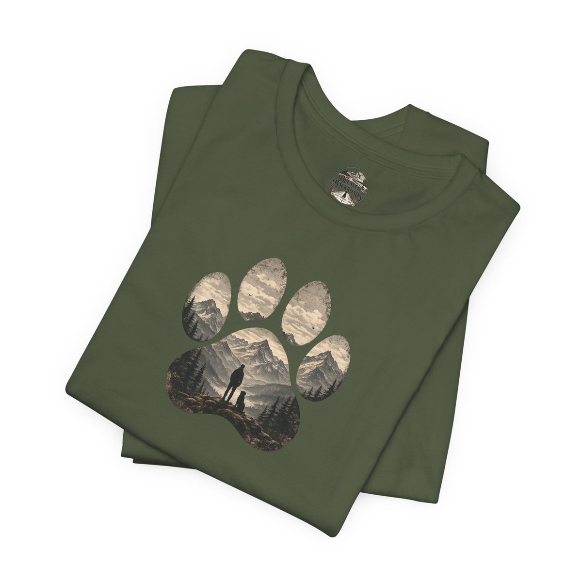 Adventure Paw Tee — Mountain Hiker Pawprint T-Shirt