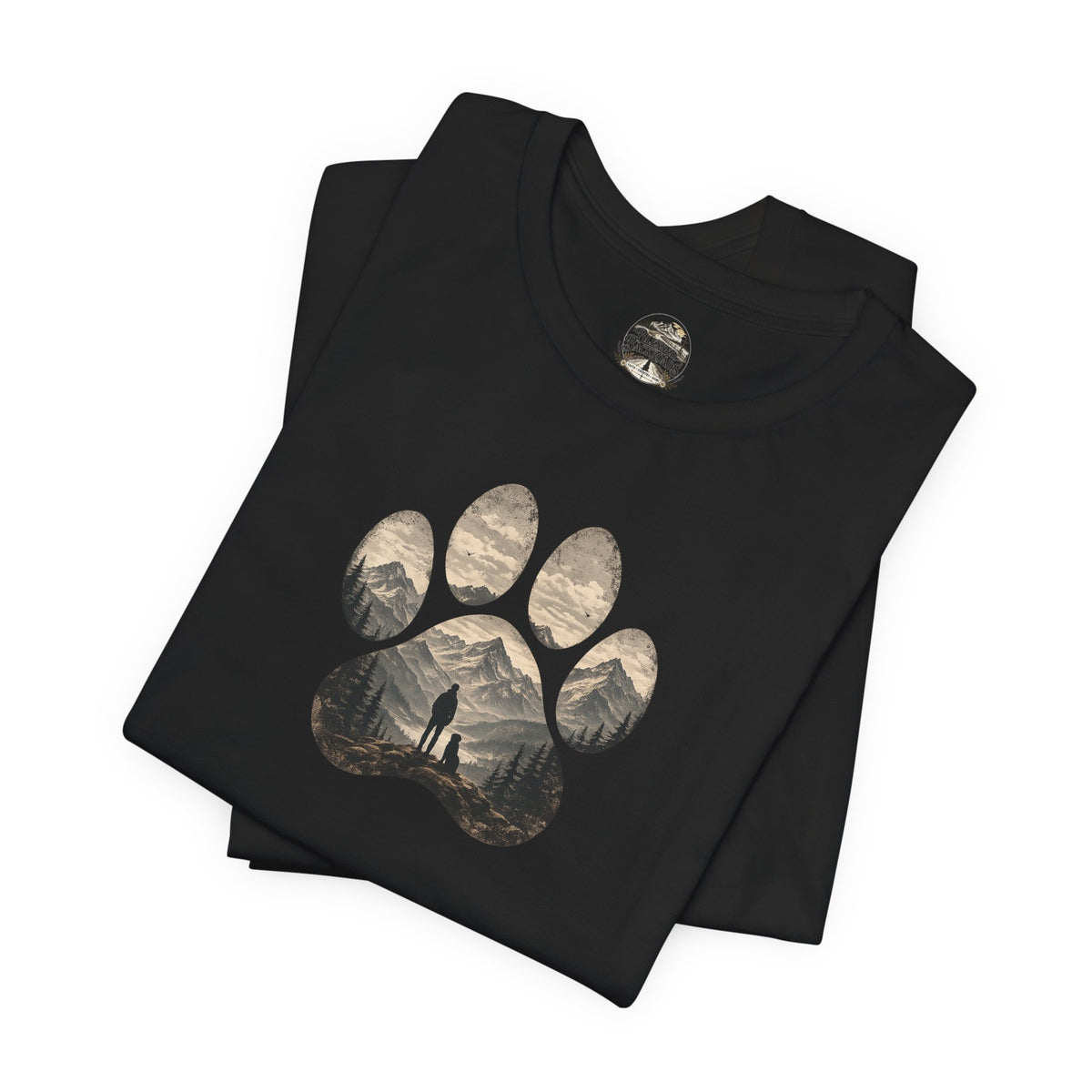 Adventure Paw Tee — Mountain Hiker Pawprint T-Shirt