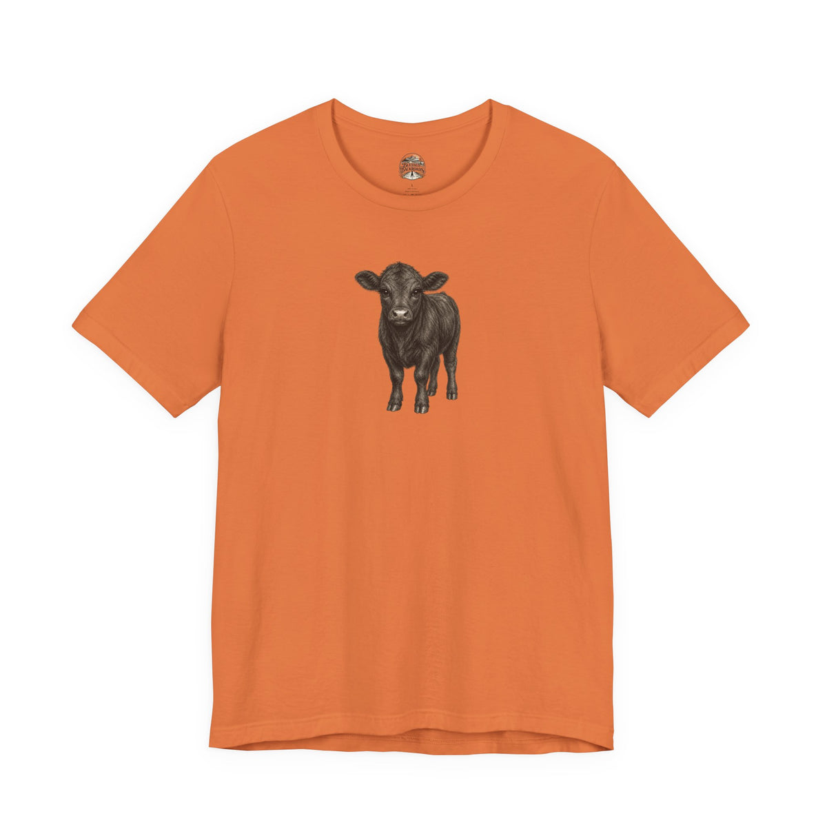 Cow Illustration T-Shirt — Cute Black Calf Graphic Tee