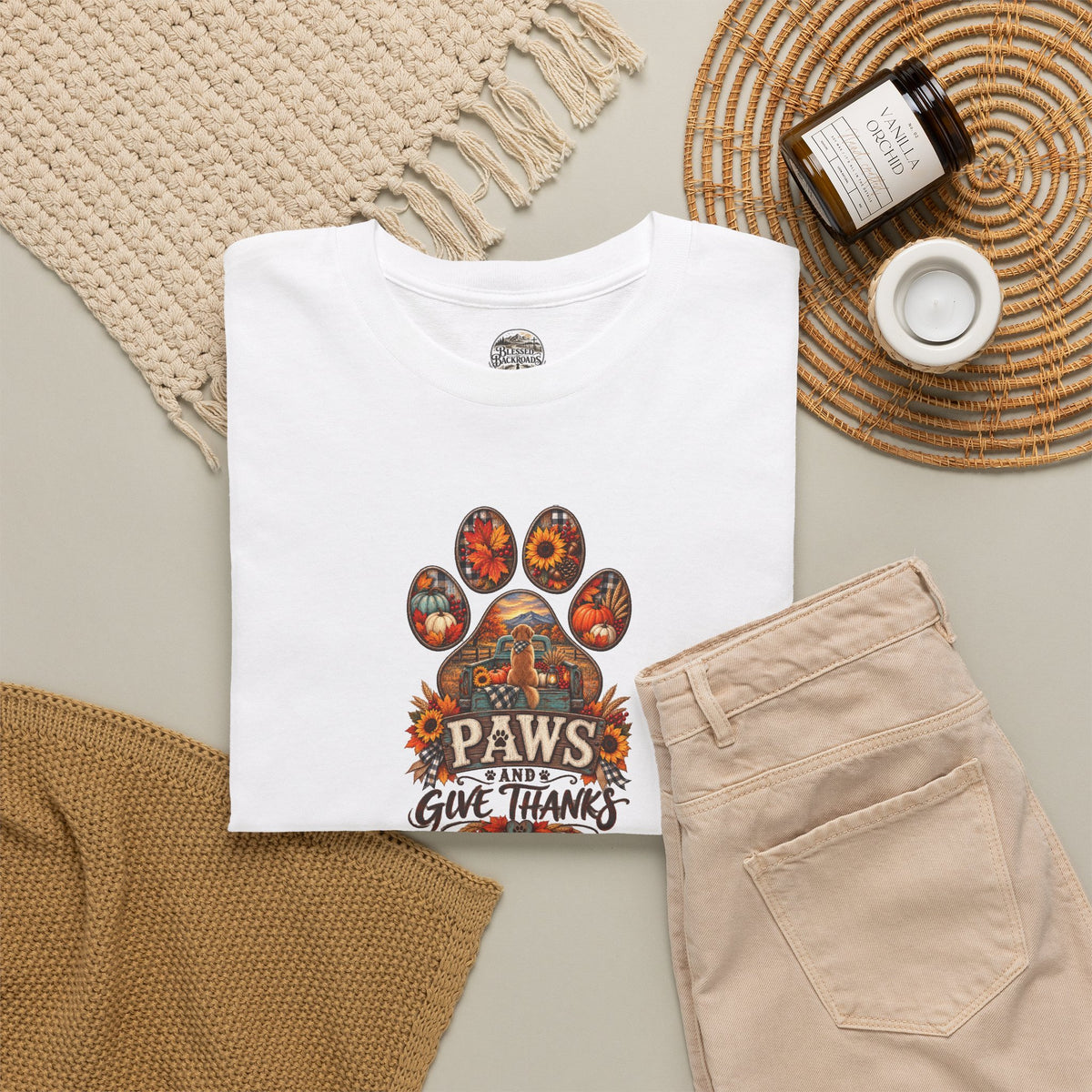 Thankful Paws Thanksgiving T‑Shirt
