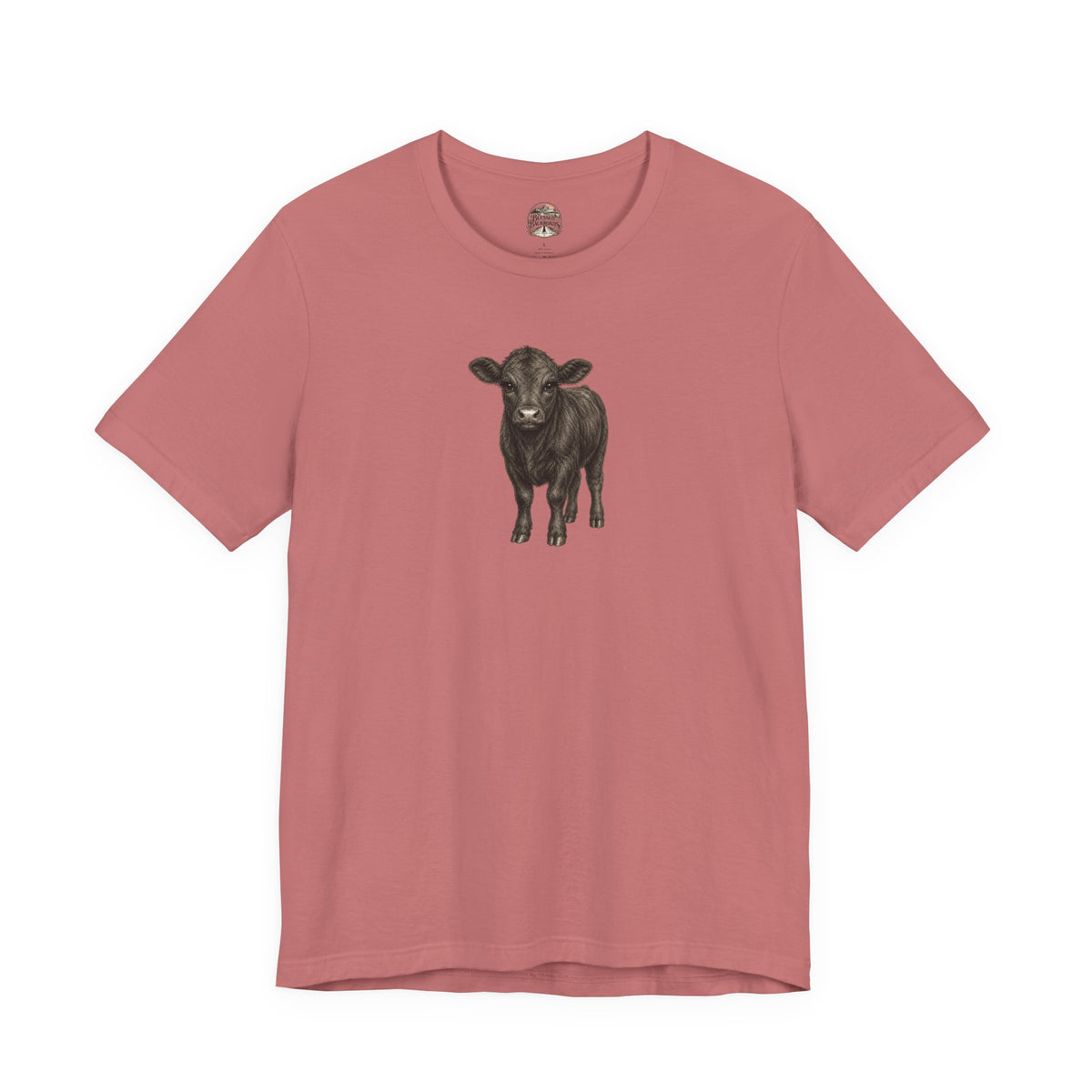 Cow Illustration T-Shirt — Cute Black Calf Graphic Tee