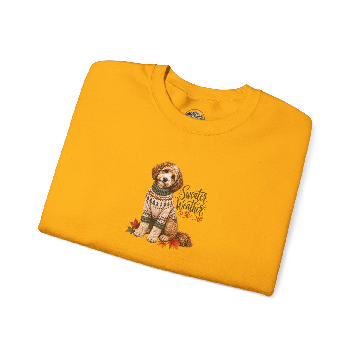 Dog in Sweater Crewneck Sweatshirt — "Sweater Weather" Cozy Fall Pullover