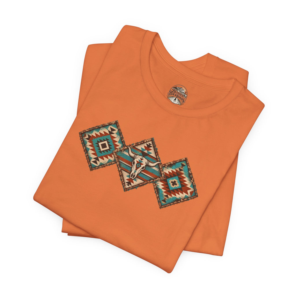 Southwestern Diamond Aztec Tee — Native Pattern Graphic T-Shirt