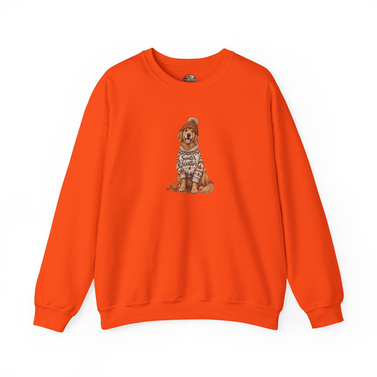 Golden Retriever in Sweater Crewneck Sweatshirt — Cozy Dog Lover Pullover