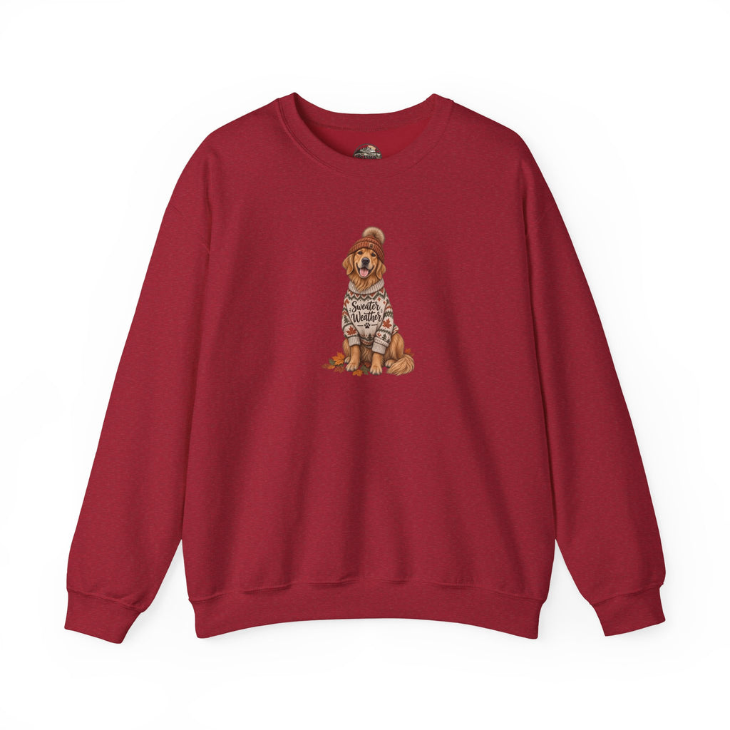 Golden Retriever in Sweater Crewneck Sweatshirt — Cozy Dog Lover Pullover