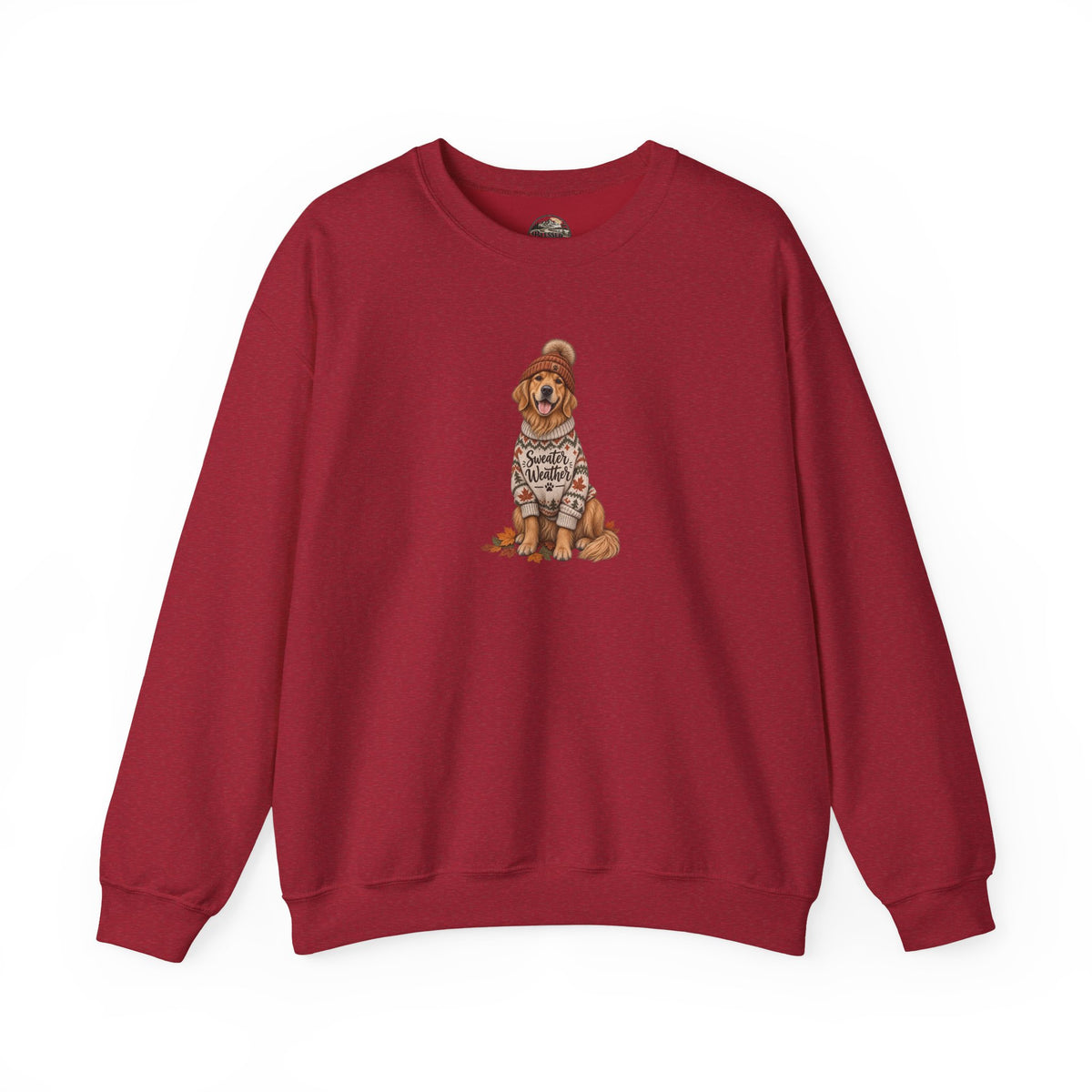 Golden Retriever in Sweater Crewneck Sweatshirt — Cozy Dog Lover Pullover
