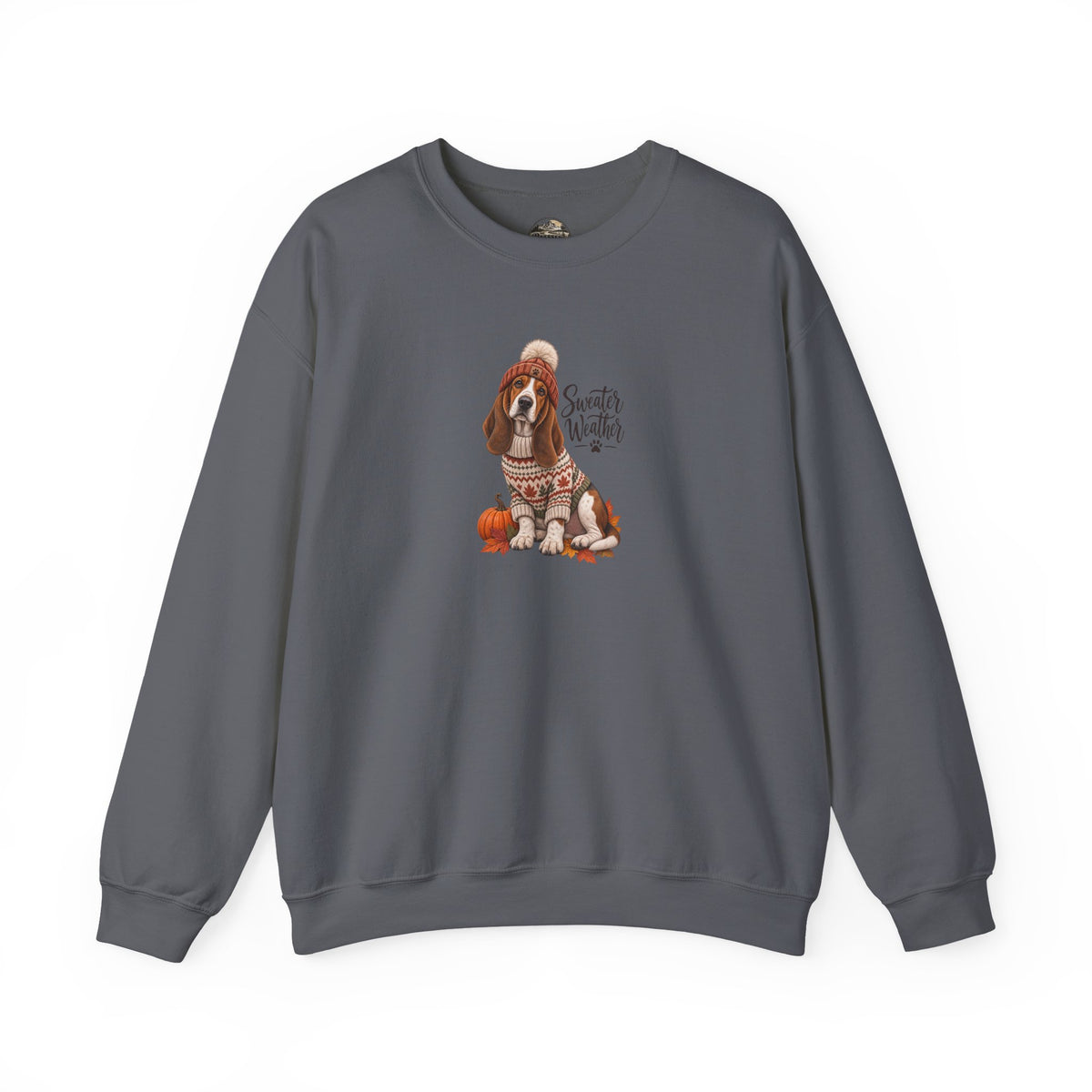 Basset Hound Fall Sweatshirt – 'Sweater Weather' Cozy Autumn Crewneck