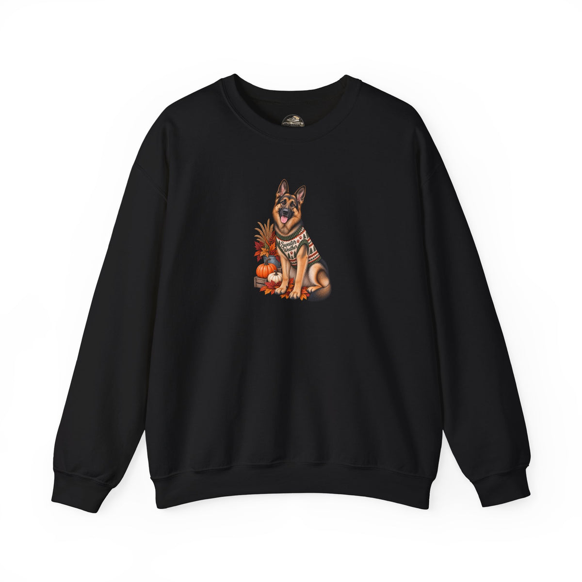 German Shepherd Autumn Pumpkin Crewneck Sweatshirt