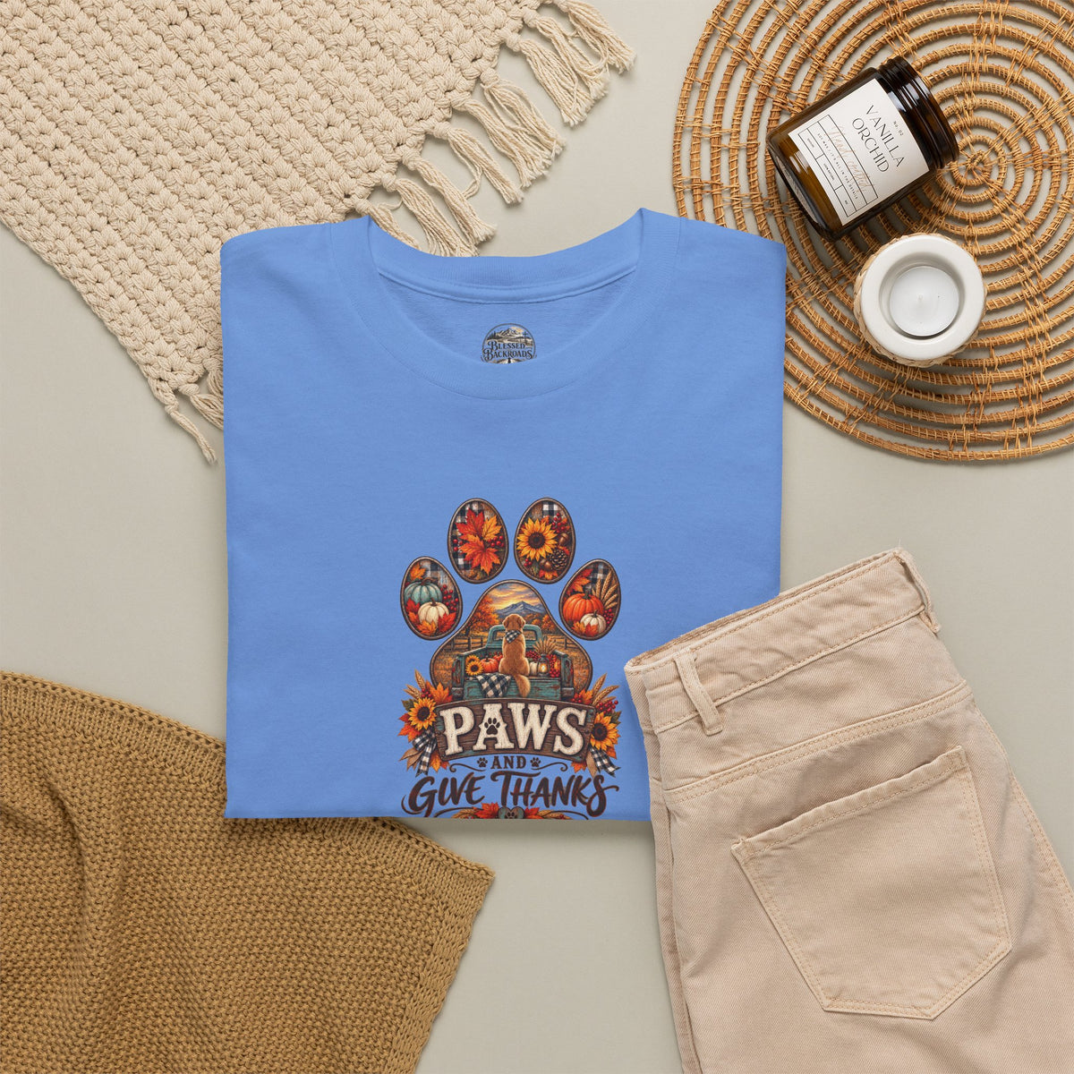 Thankful Paws Thanksgiving T‑Shirt