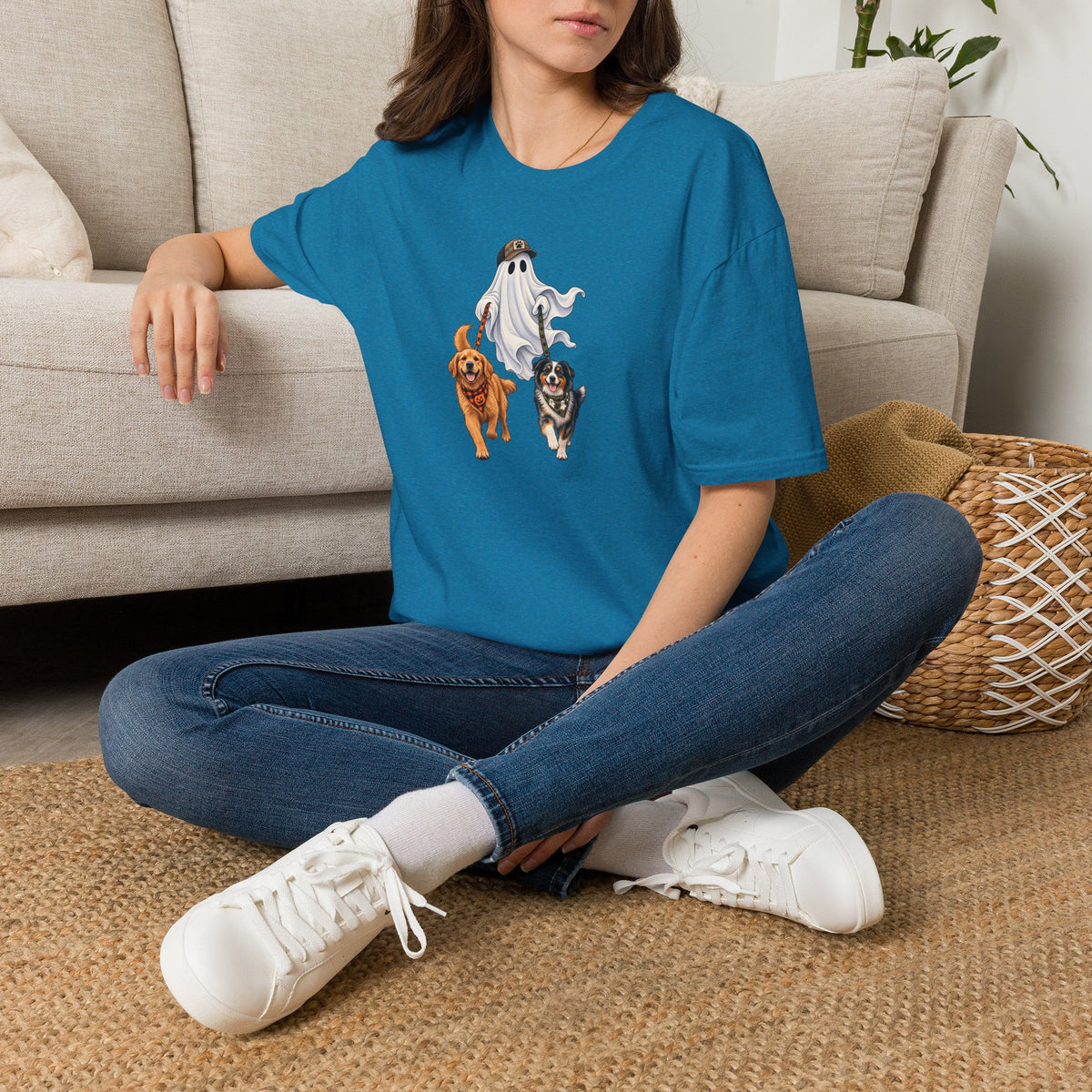 Halloween Ghost with Dogs T-Shirt