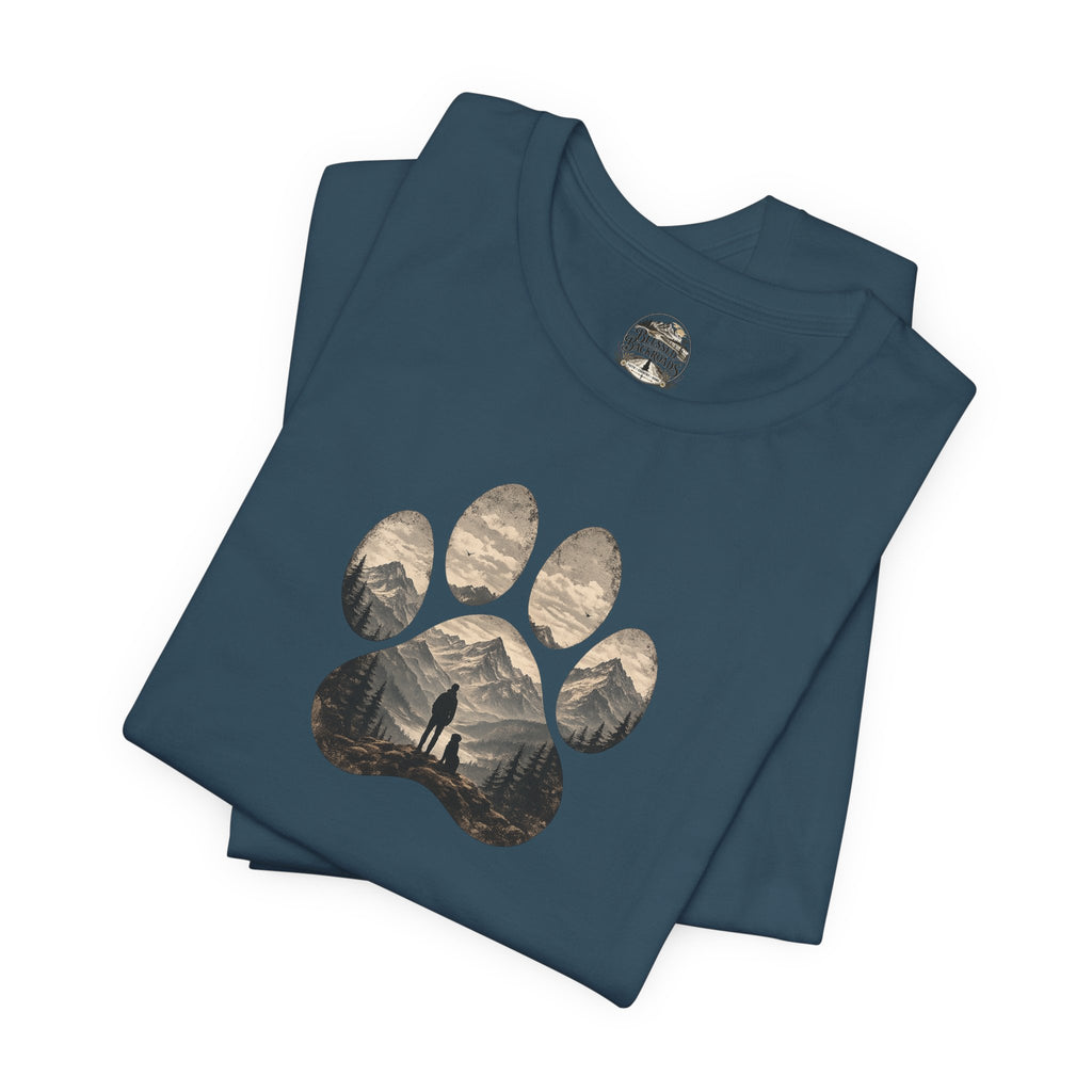 Adventure Paw Tee — Mountain Hiker Pawprint T-Shirt