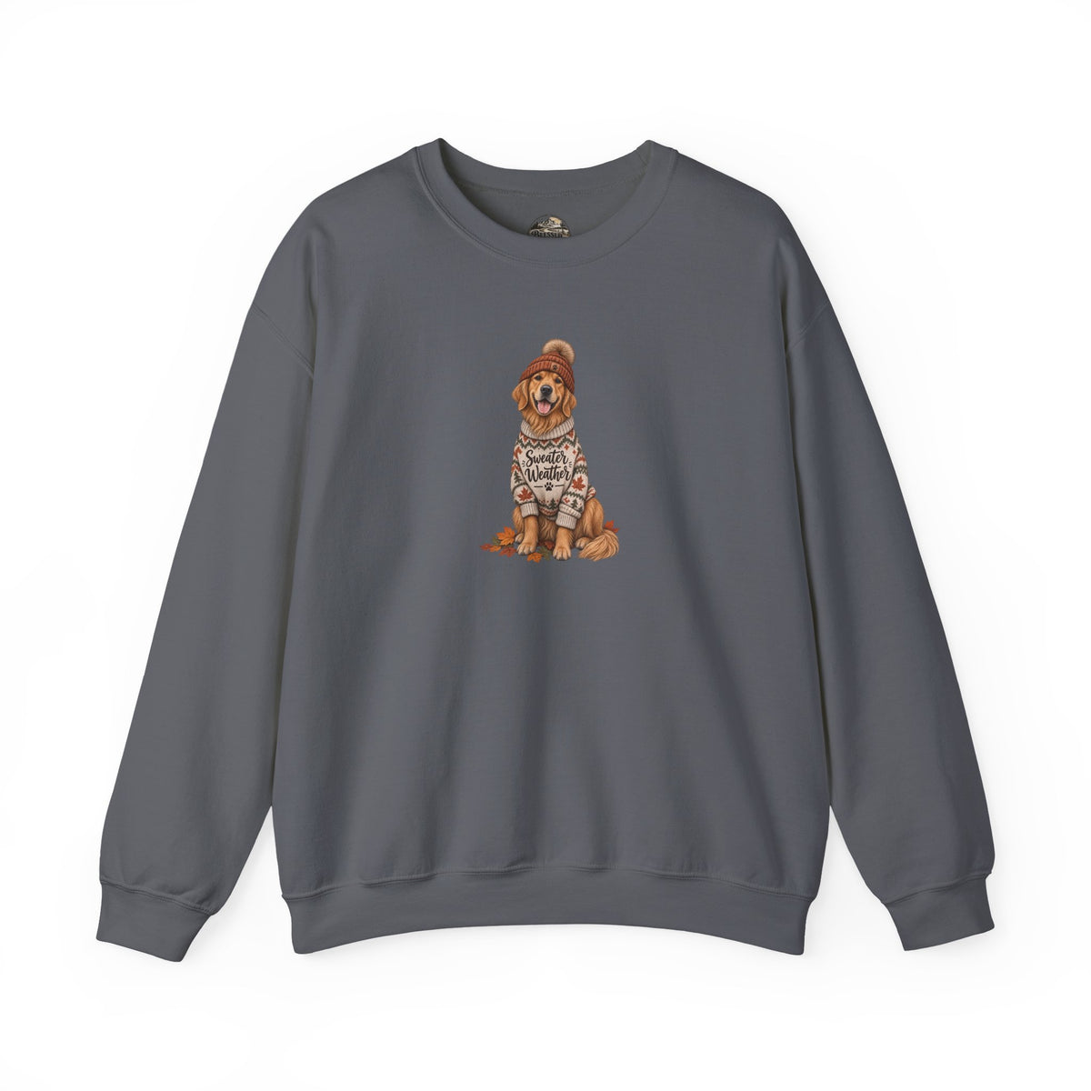 Golden Retriever in Sweater Crewneck Sweatshirt — Cozy Dog Lover Pullover