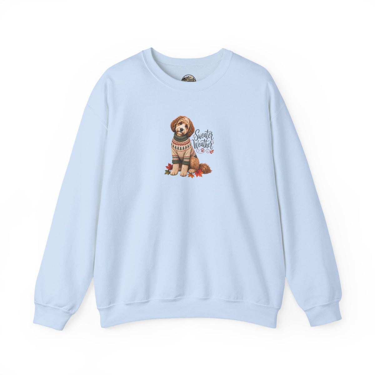 Dog in Sweater Crewneck Sweatshirt — "Sweater Weather" Cozy Fall Pullover