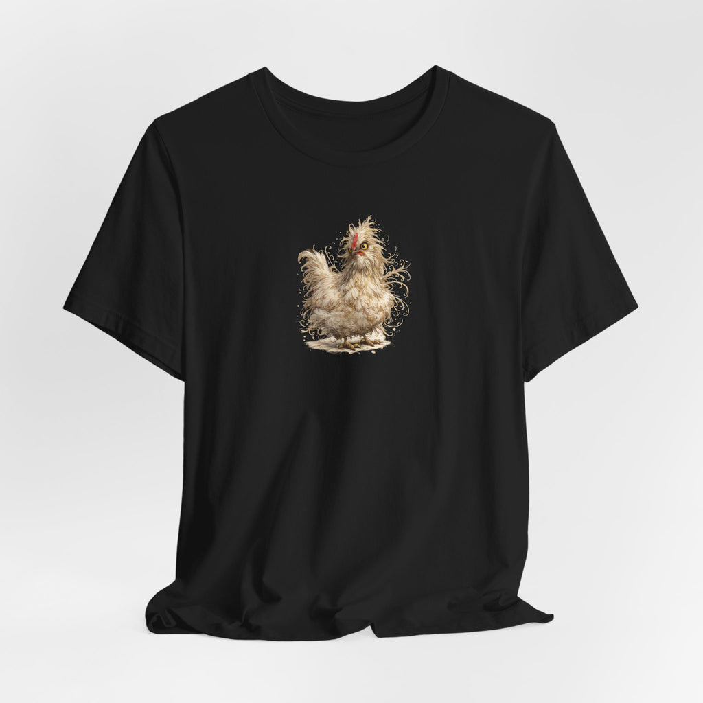 Chicken Illustration T‑Shirt — Fluffy Hen Art Tee for Farm & Animal Lovers