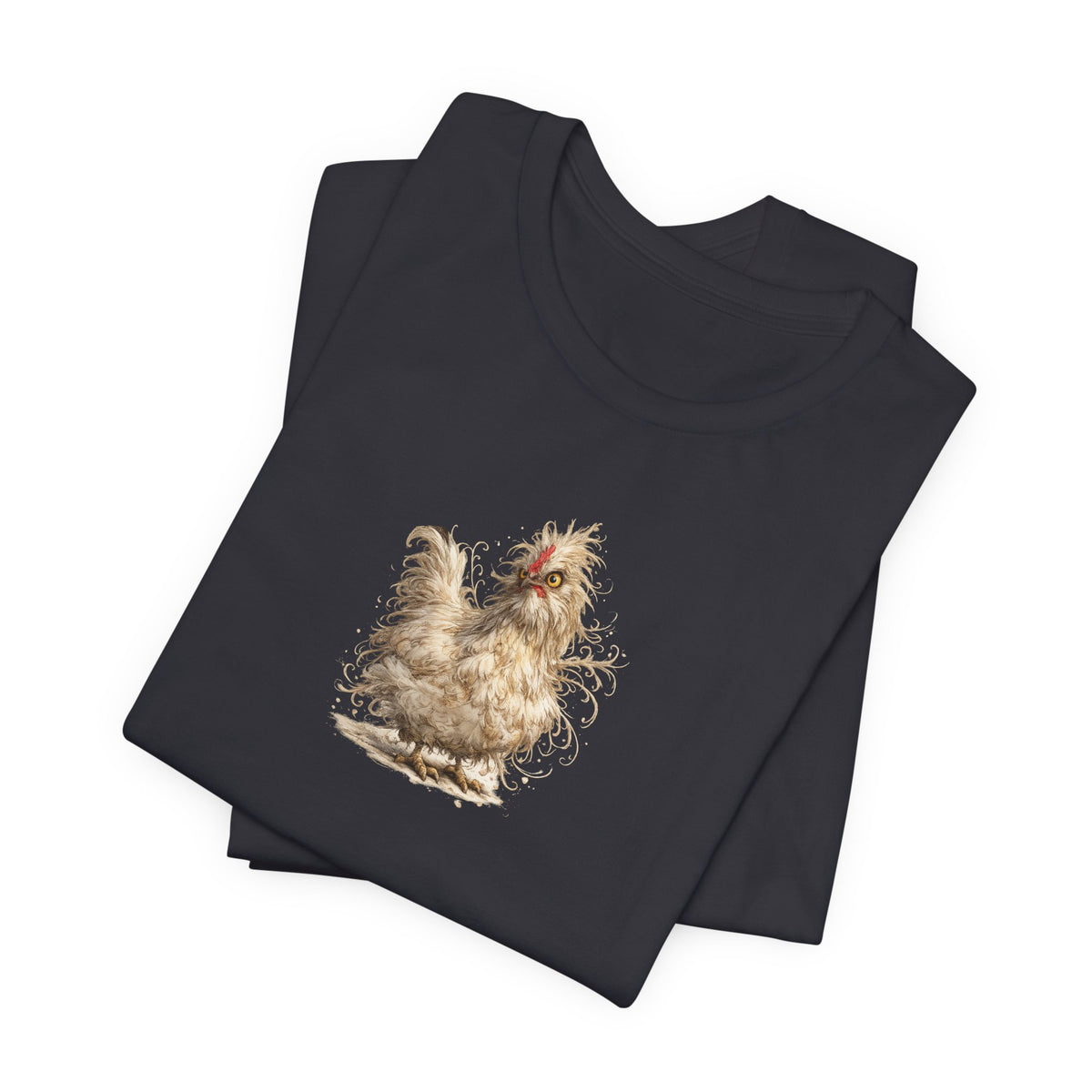 Chicken Illustration T‑Shirt — Fluffy Hen Art Tee for Farm & Animal Lovers