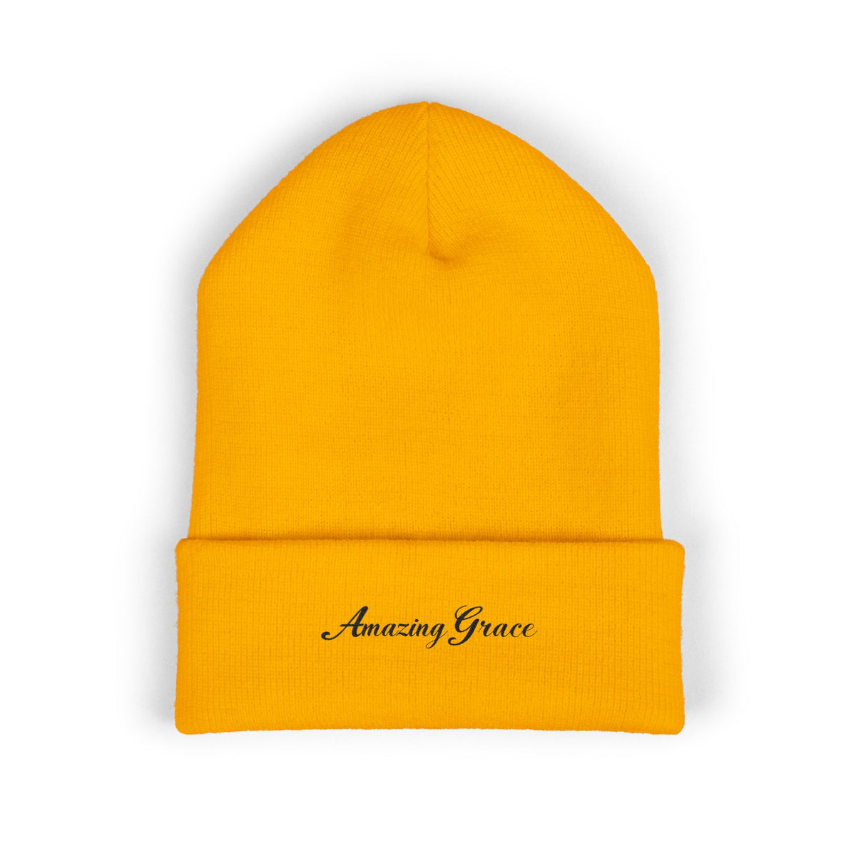 Amazing Grace Embroidered Cuffed Beanie — Faith-Inspired Winter Hat