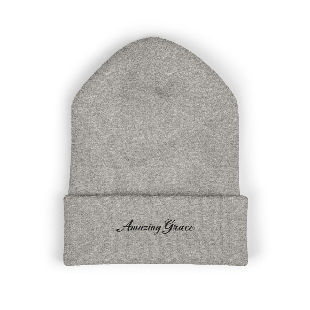 Amazing Grace Embroidered Cuffed Beanie — Faith-Inspired Winter Hat