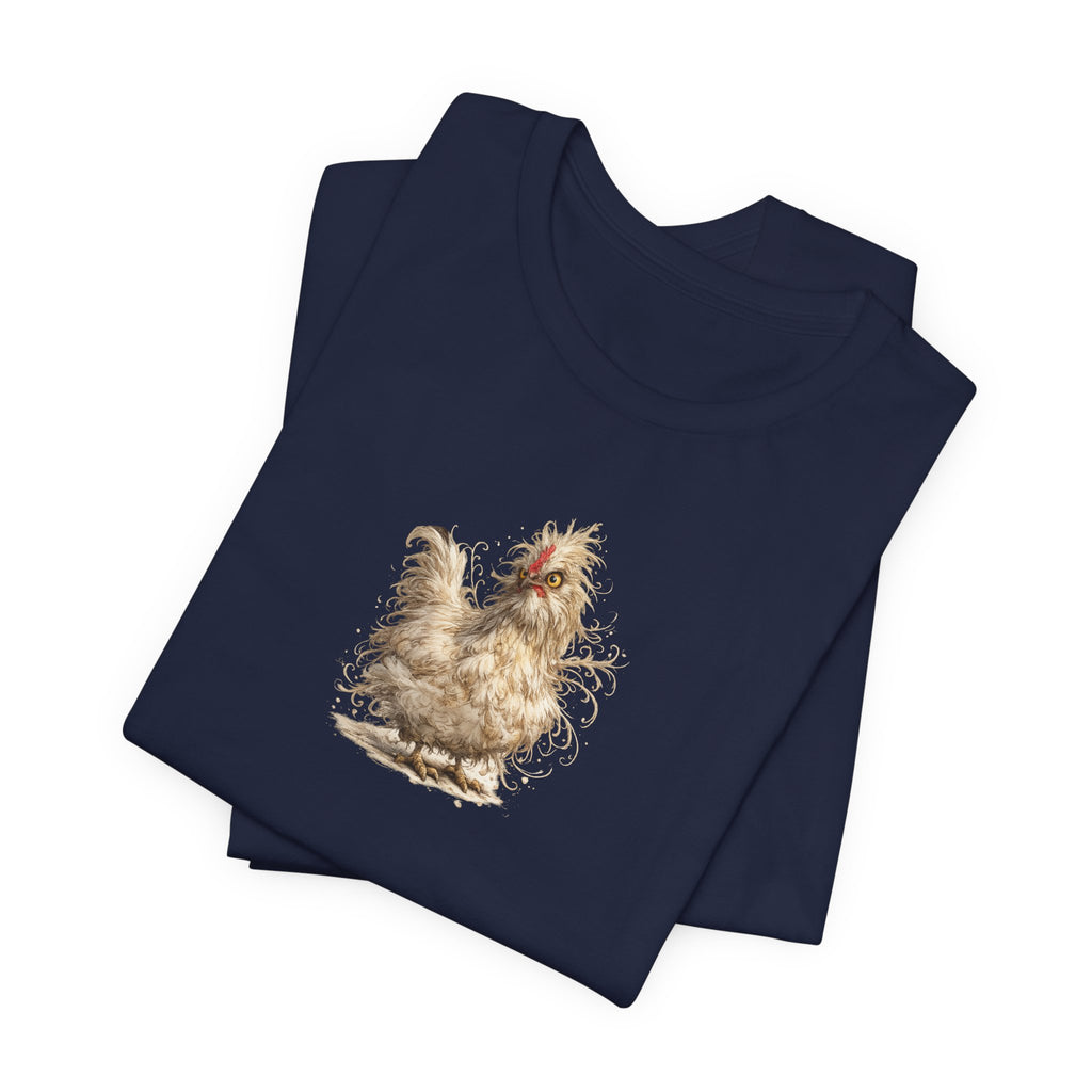 Chicken Illustration T‑Shirt — Fluffy Hen Art Tee for Farm & Animal Lovers