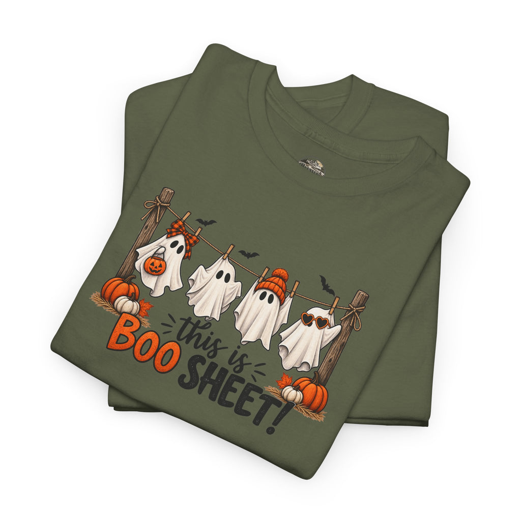 Halloween 'This Is Boo Sheet' T-Shirt – Cute Ghosts & Pumpkins Tee