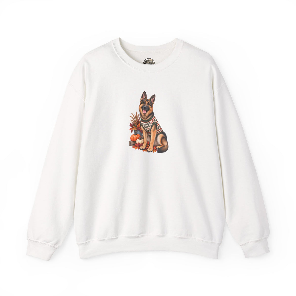 German Shepherd Autumn Pumpkin Crewneck Sweatshirt