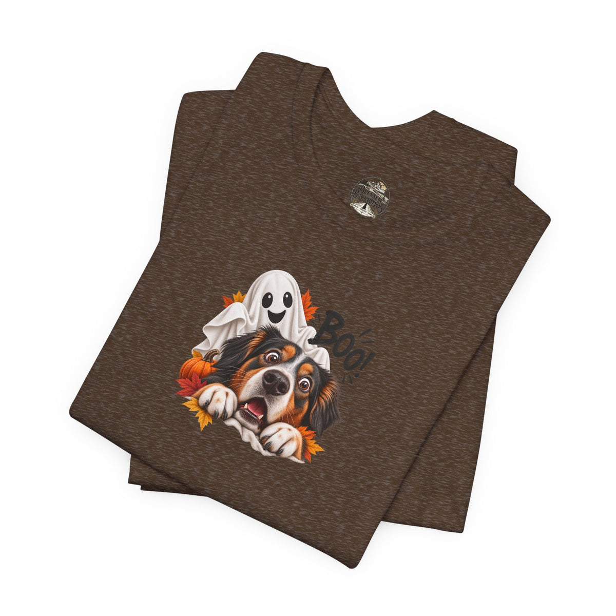 Halloween Dog Tee — "Boo!" Ghost Bernese Mountain Puppy T-Shirt