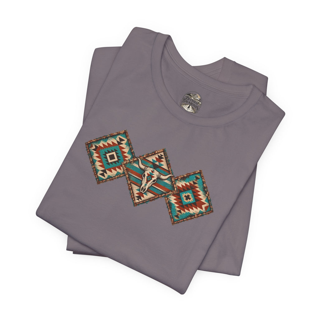 Southwestern Diamond Aztec Tee — Native Pattern Graphic T-Shirt