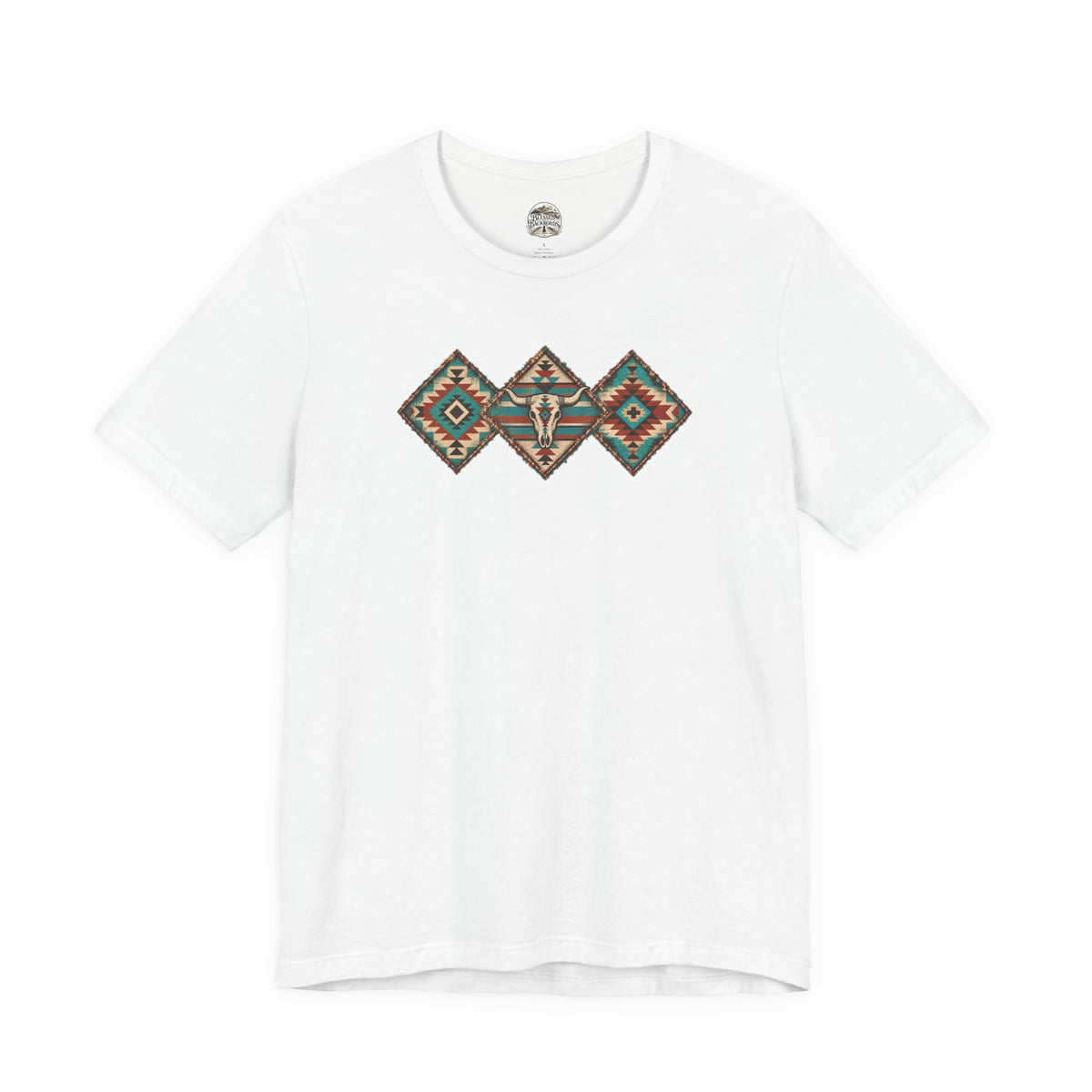 Southwestern Diamond Aztec Tee — Native Pattern Graphic T-Shirt