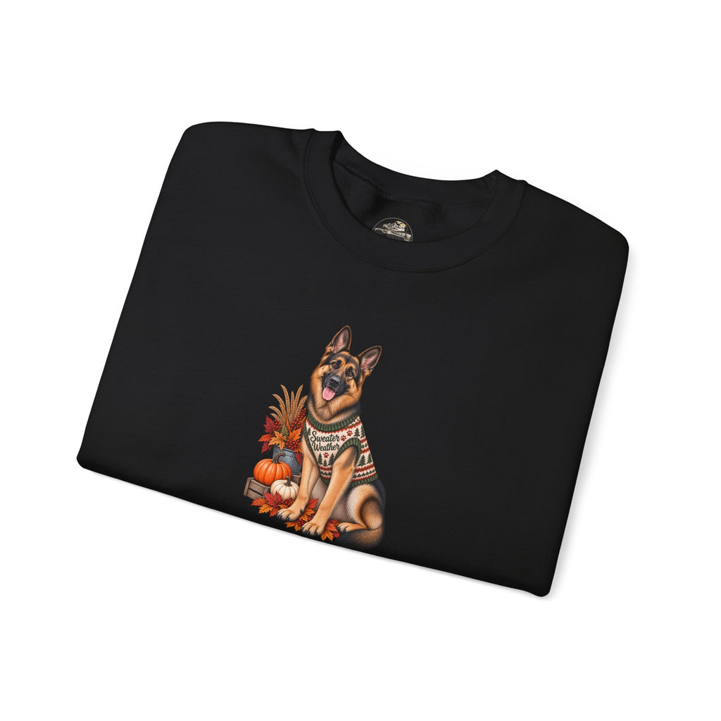 German Shepherd Autumn Pumpkin Crewneck Sweatshirt