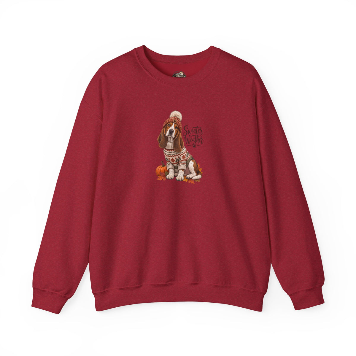 Basset Hound Fall Sweatshirt – 'Sweater Weather' Cozy Autumn Crewneck