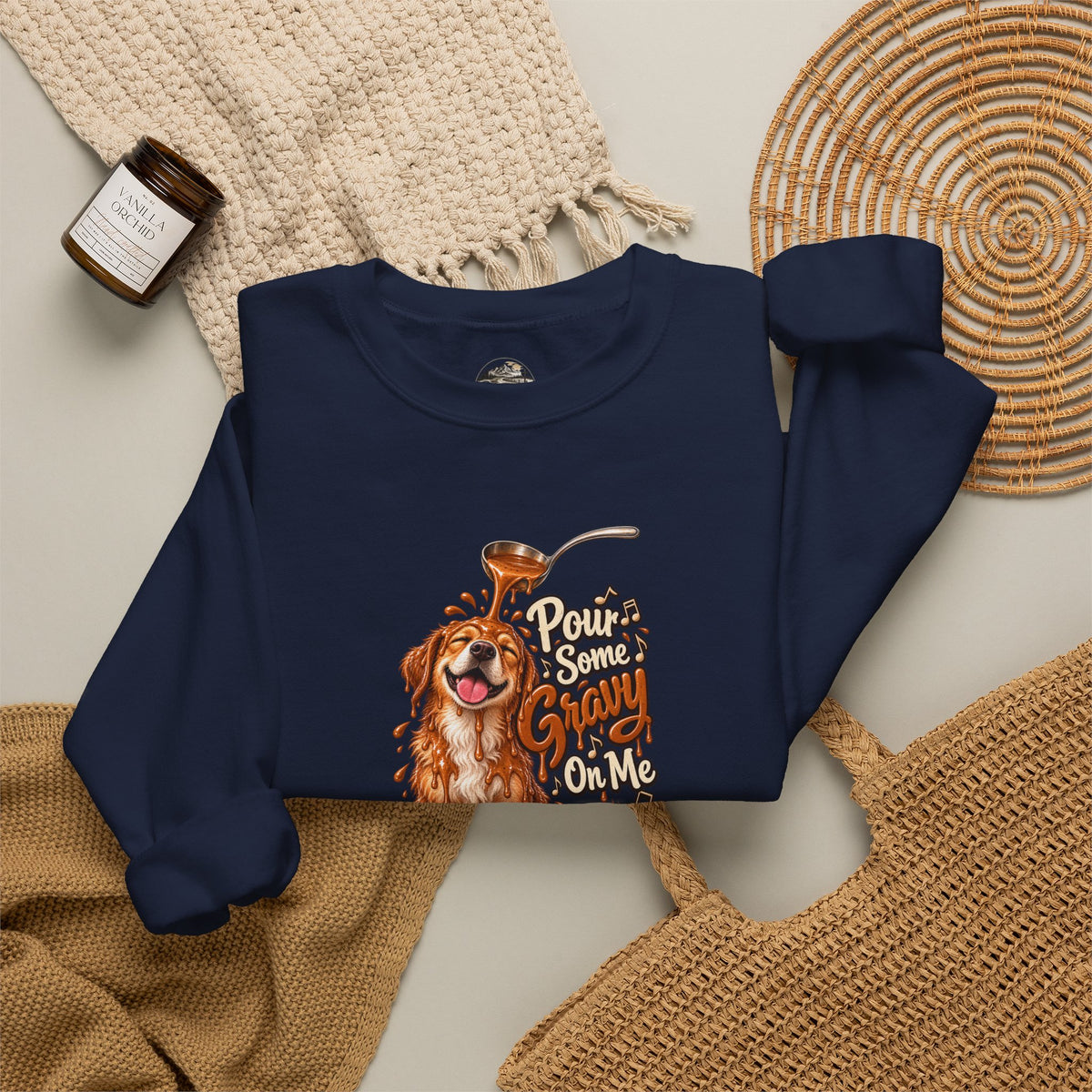 Golden Retriever Puppy Thanksgiving Crewneck Sweatshirt
