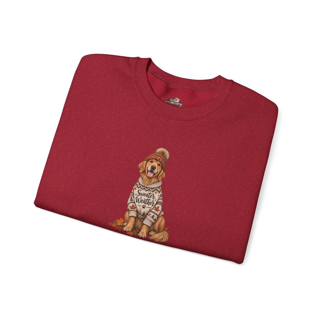 Golden Retriever in Sweater Crewneck Sweatshirt — Cozy Dog Lover Pullover