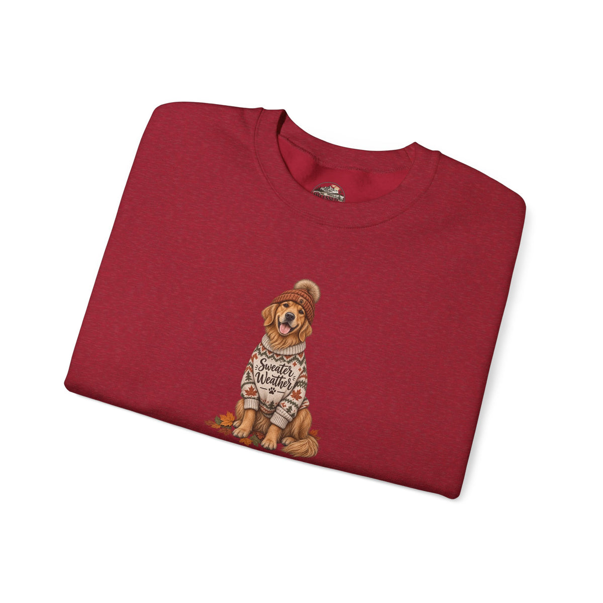Golden Retriever in Sweater Crewneck Sweatshirt — Cozy Dog Lover Pullover