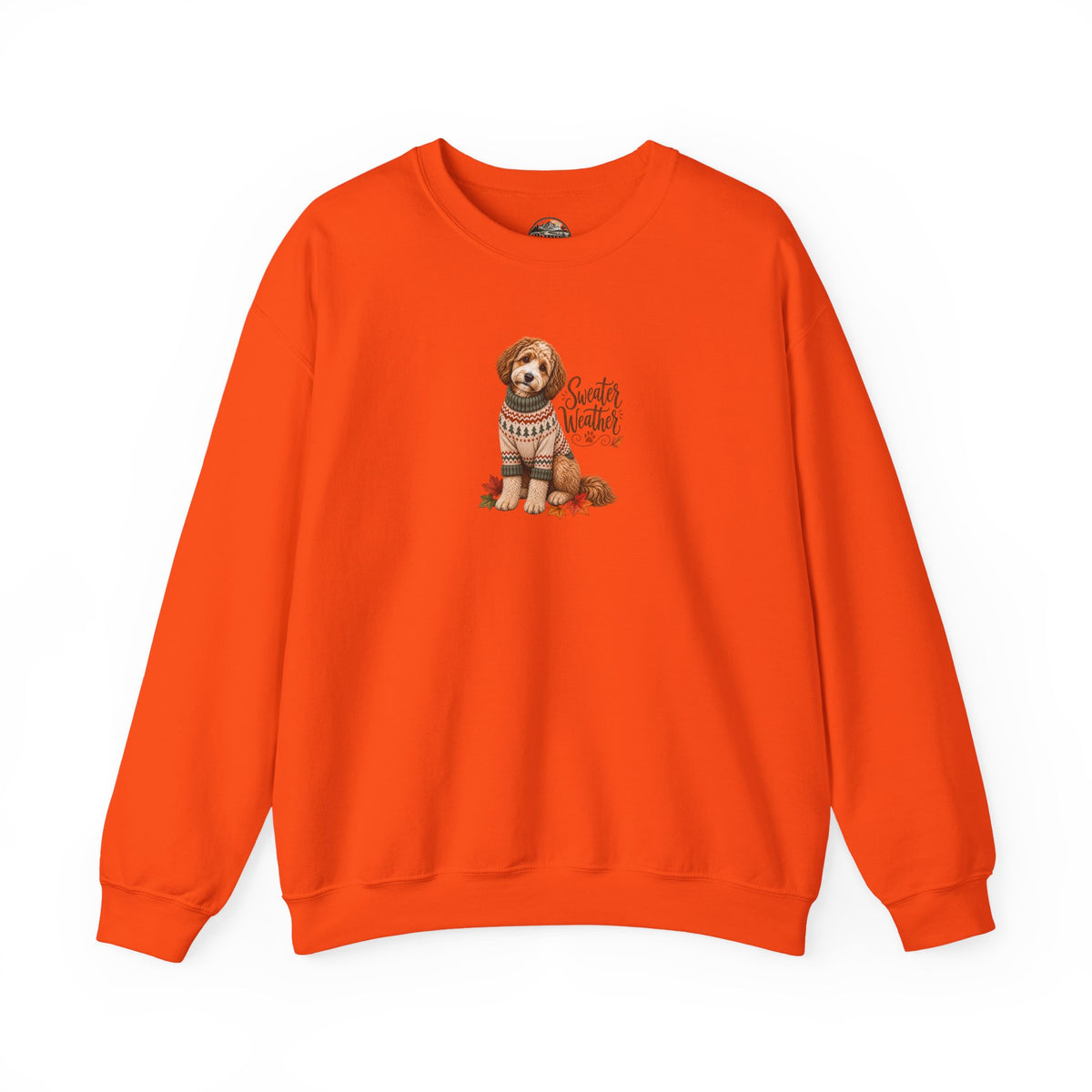 Dog in Sweater Crewneck Sweatshirt — "Sweater Weather" Cozy Fall Pullover