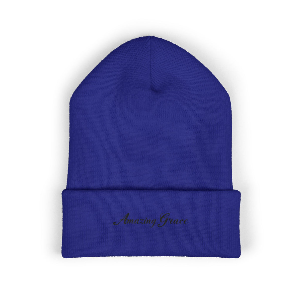 Amazing Grace Embroidered Cuffed Beanie — Faith-Inspired Winter Hat