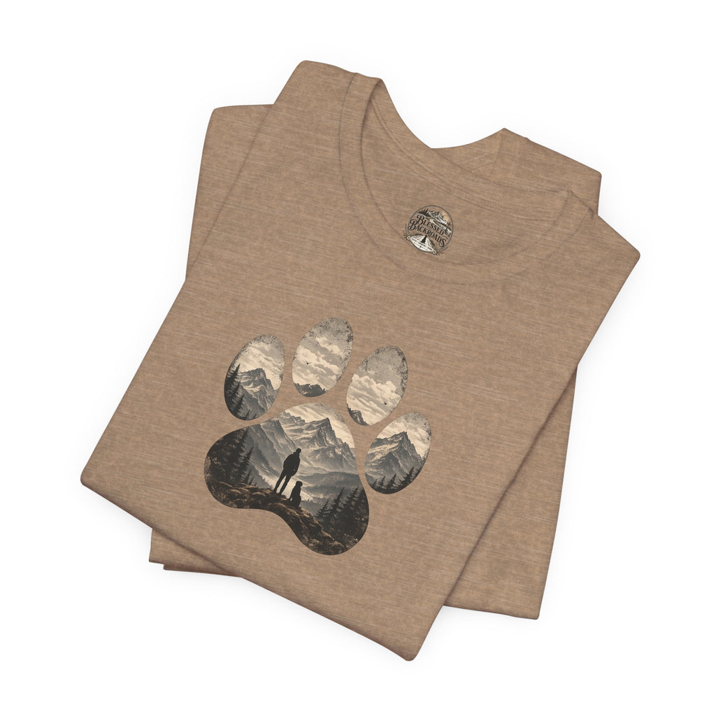 Adventure Paw Tee — Mountain Hiker Pawprint T-Shirt