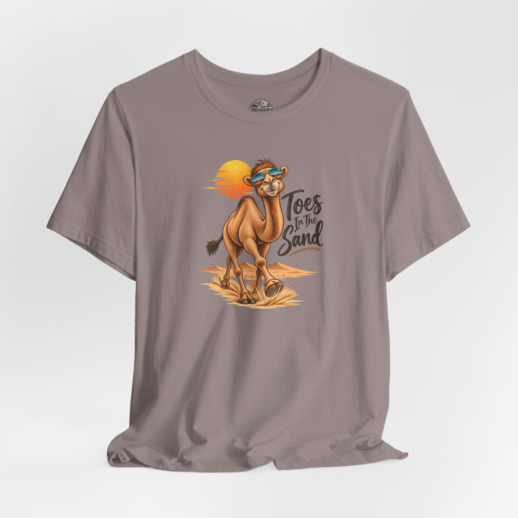 Toes in the Sand Camel T-Shirt — Beach Vacation Sunset Tee