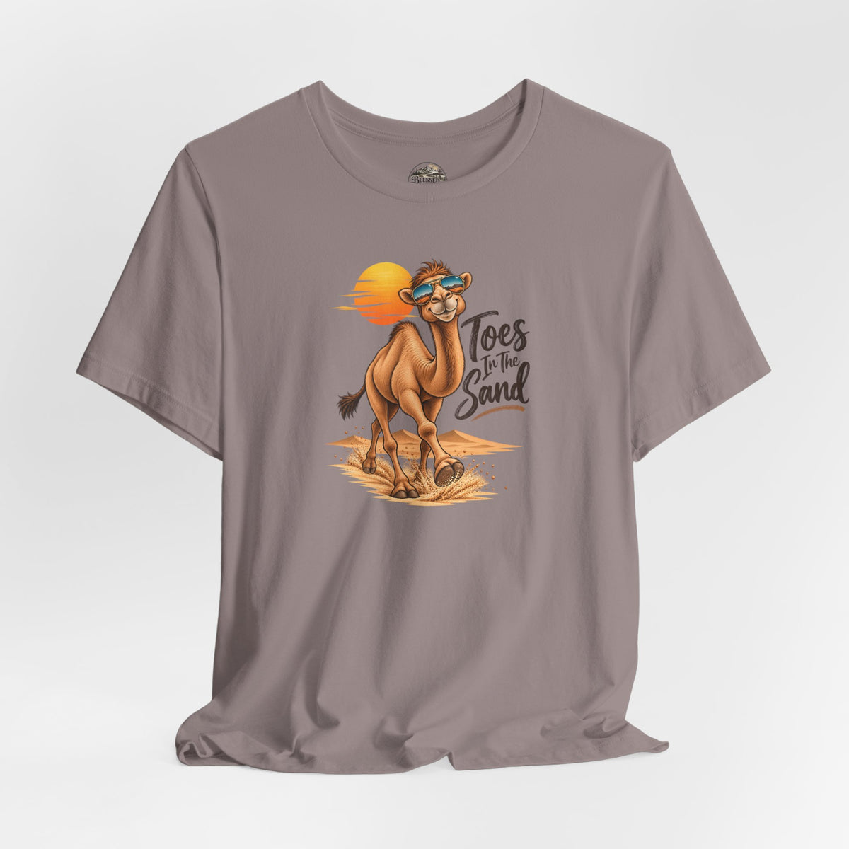 Toes in the Sand Camel T-Shirt — Beach Vacation Sunset Tee