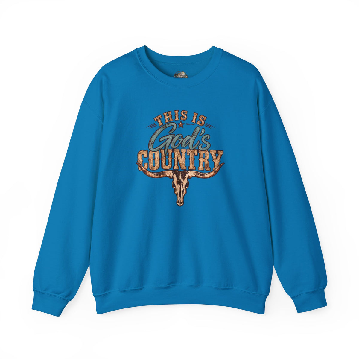 Crewneck Sweatshirt — "This Is God's Country" Western Graphic