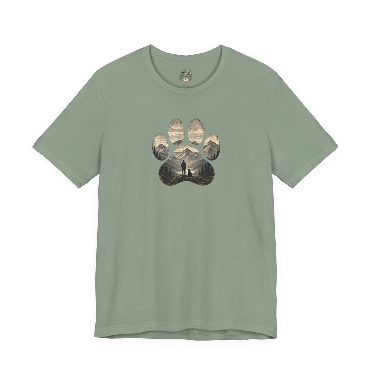 Adventure Paw Tee — Mountain Hiker Pawprint T-Shirt